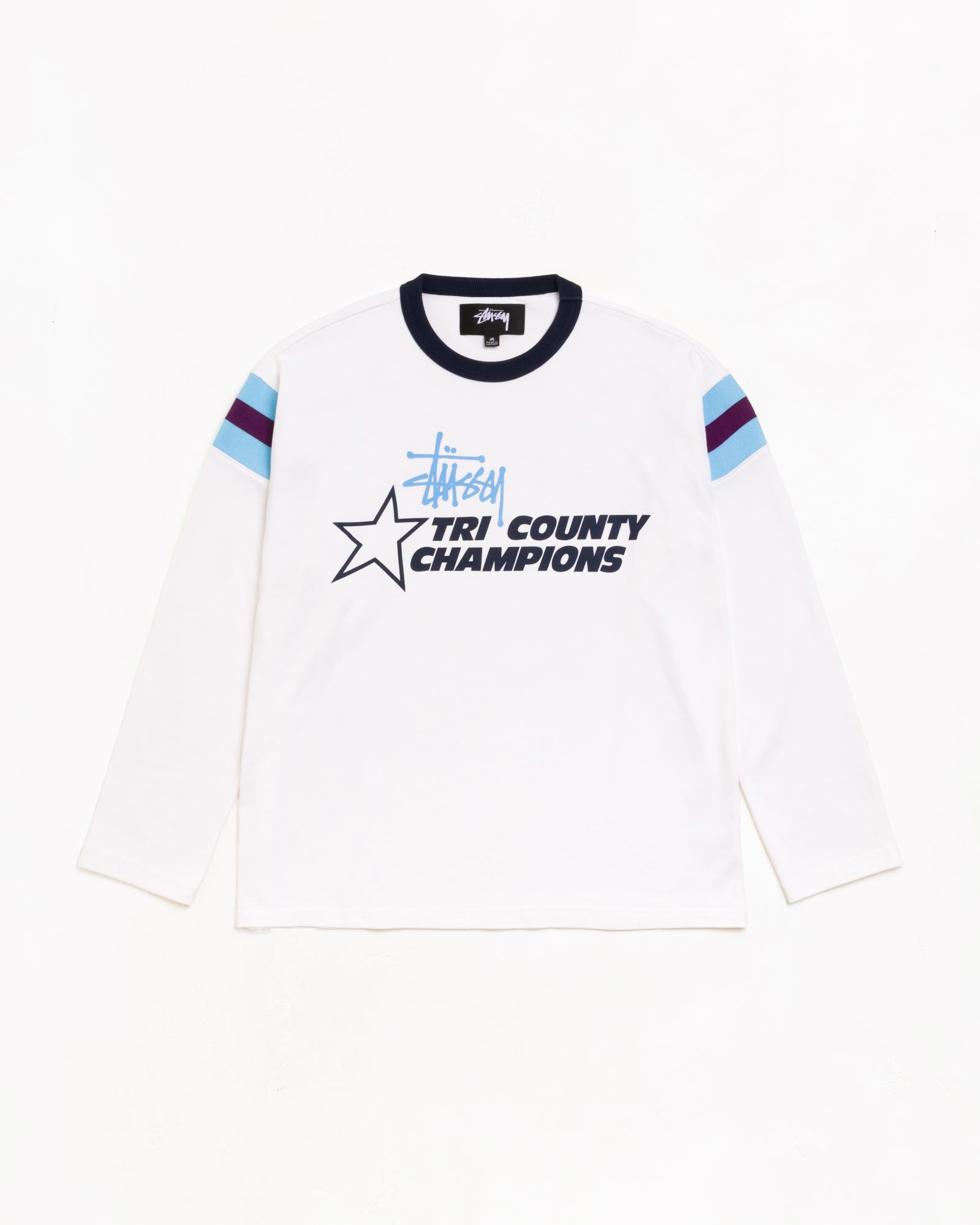 Stussy LS Ringer maglietta cotone White