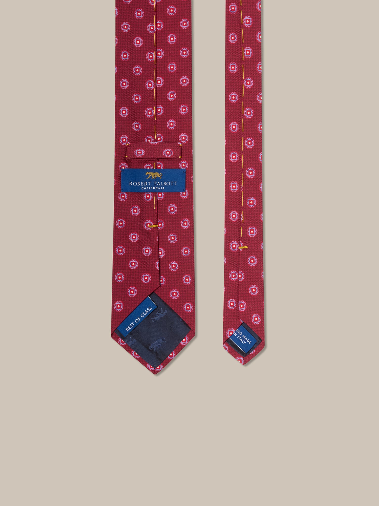 Robert Talbott Best of Class cravatta seta rossa fiori