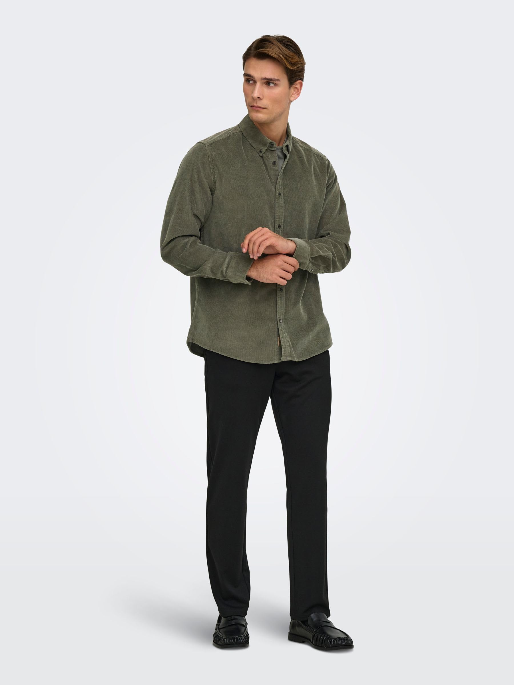 ONLY & SONS Onsmichael Camicia Uomo Castor Gray Maniche Lunghe
