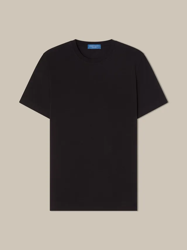 Robert Talbott Dean T-Shirt Nera Cotone Stretch Jersey
