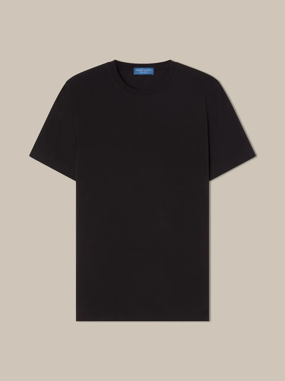 Robert Talbott Dean T-Shirt Nera Cotone Stretch Jersey