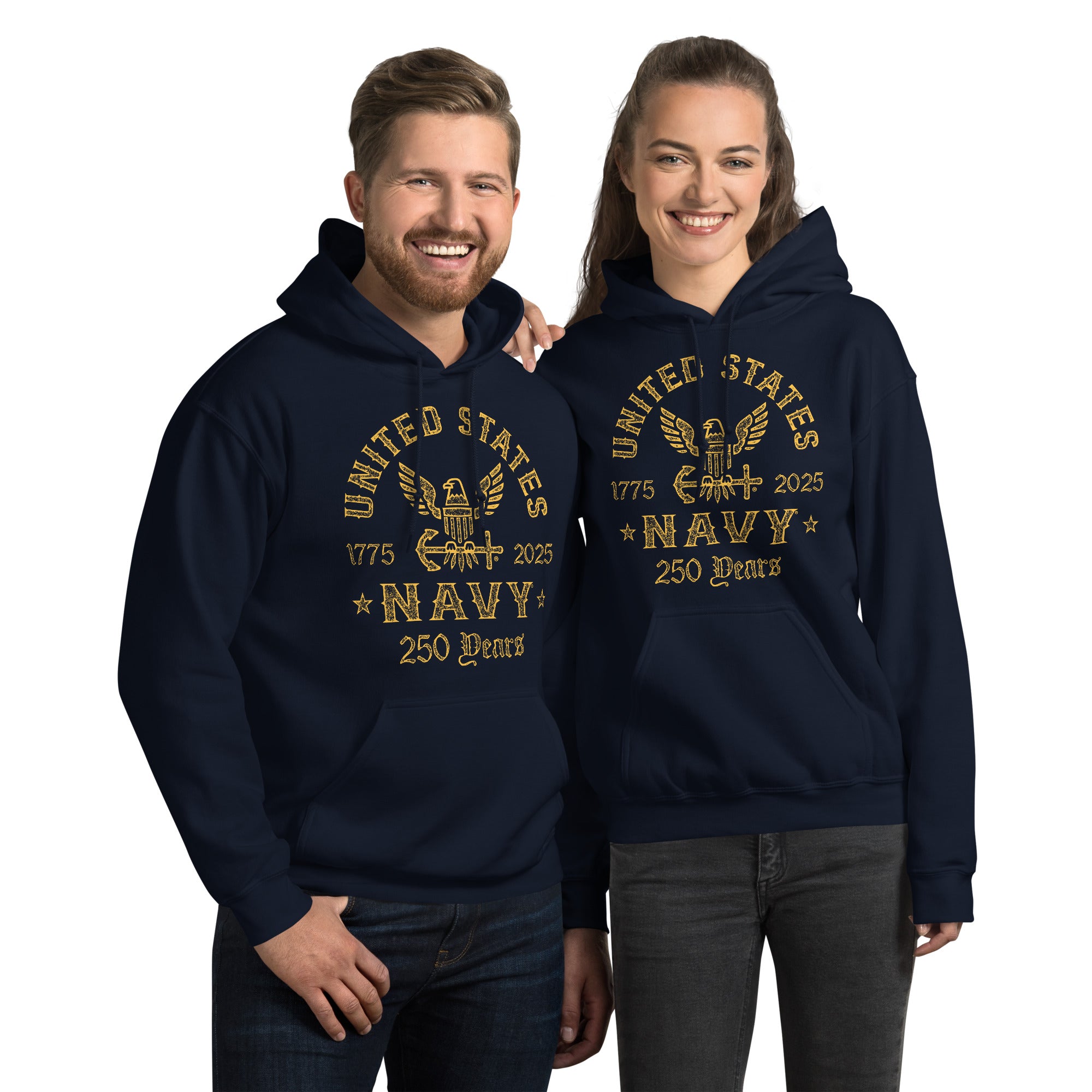 7.62 Design Navy 250th Felpa Cappuccio Blu Cotone Unisex