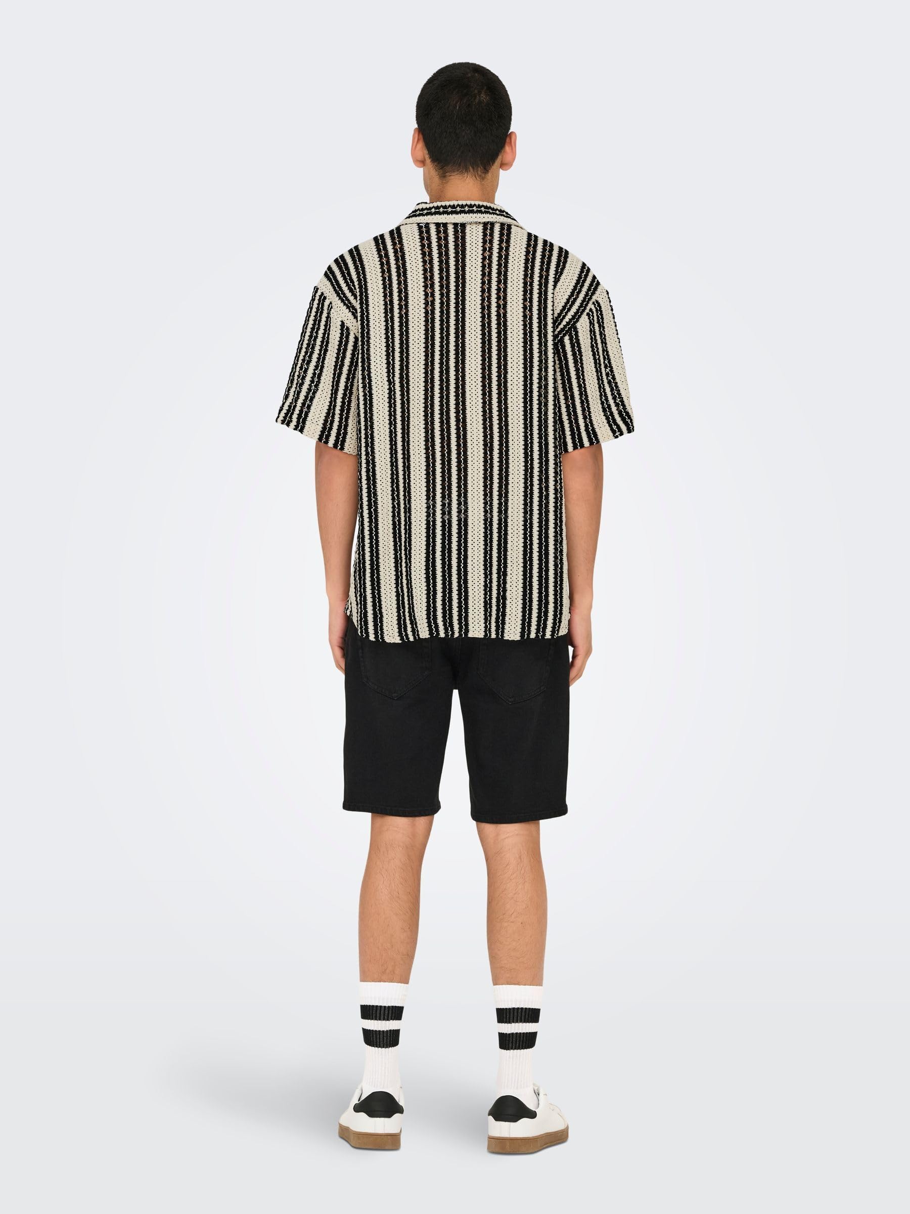 Only & Sons Onsdani Camicia Uomo Cloud Dancer Crochet Taglia L