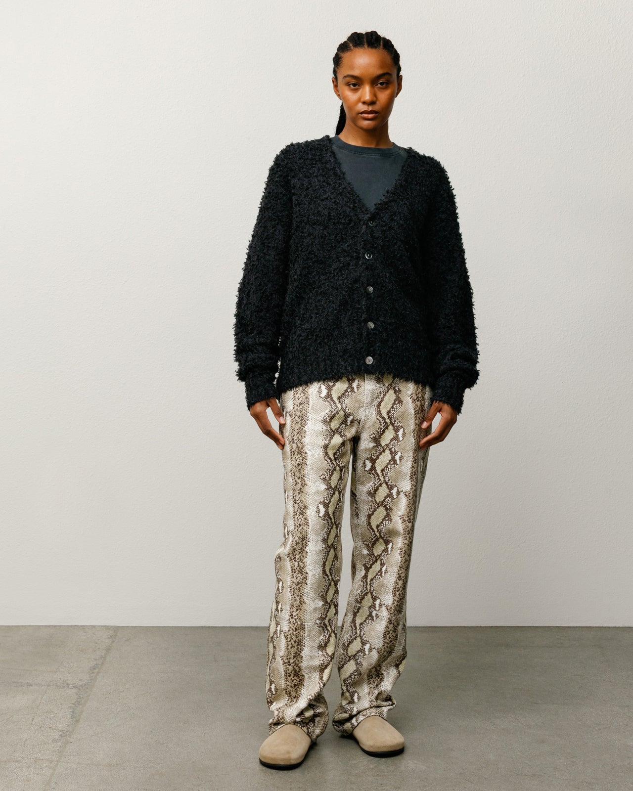 Stussy Textured Cardigan cardigan lana nero