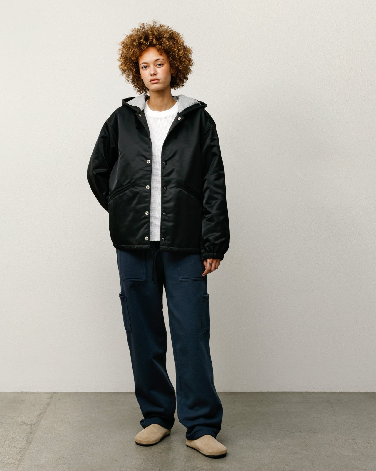 Stussy Hooded Coaches Giacca Black Nylon