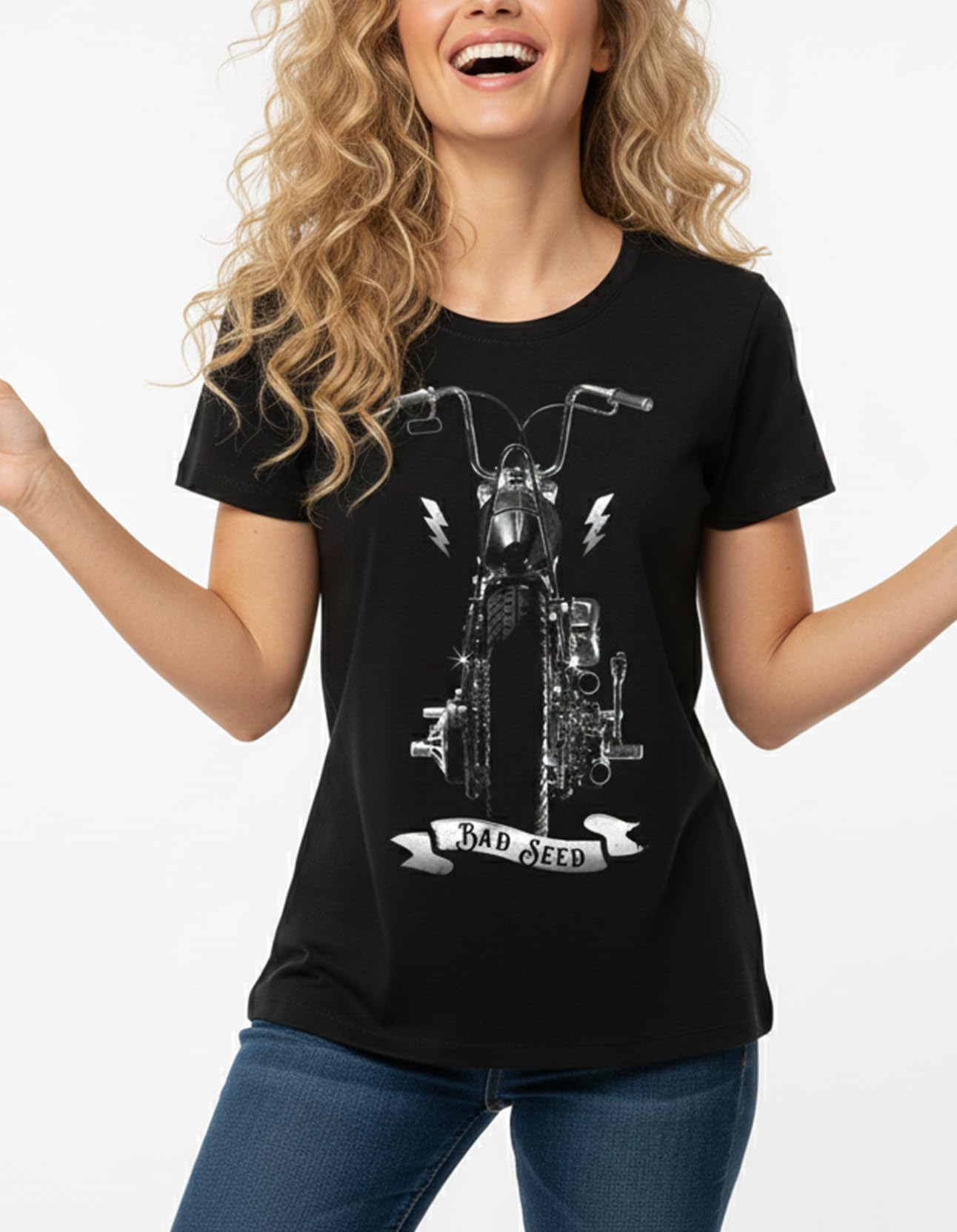 MAKAYA T-Shirt Donna Bad Seed maglietta cotone taglia L