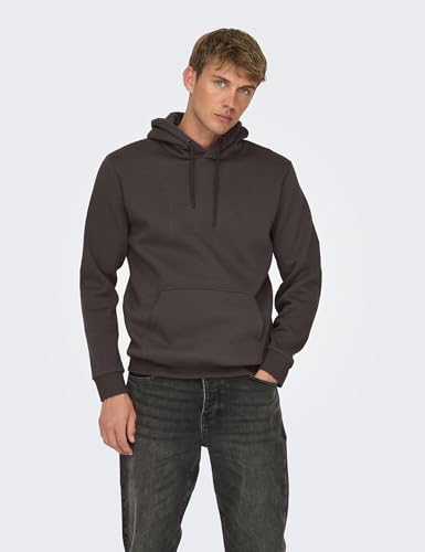 Only & Sons Onsceres felpa cappuccio uomo S marrone cotone
