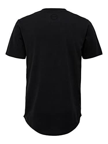 ONLY & SONS Longline T-shirt maglietta nero S tasca petto