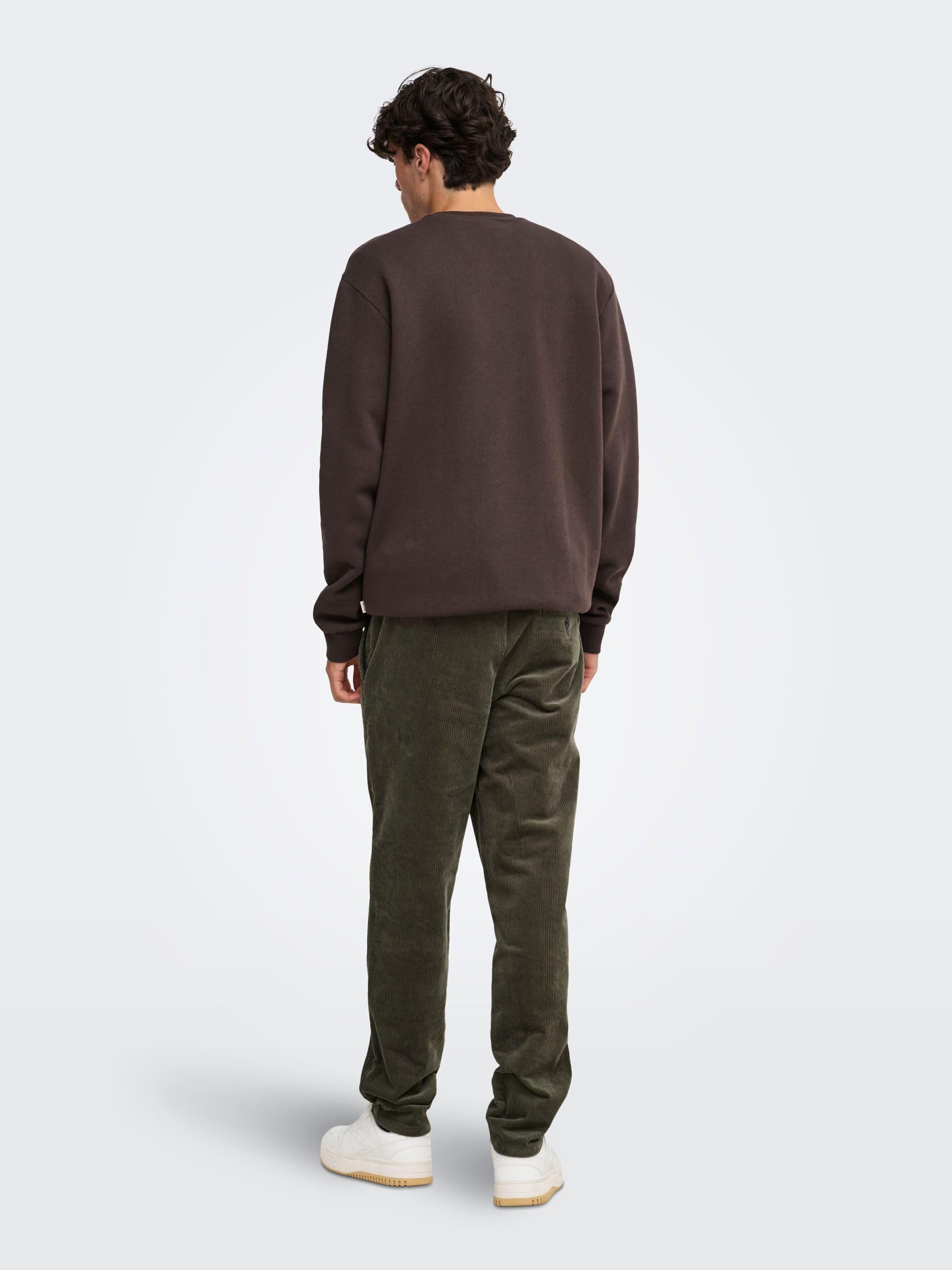 Only & Sons Onsceres felpa uomo Coffee Bean girocollo