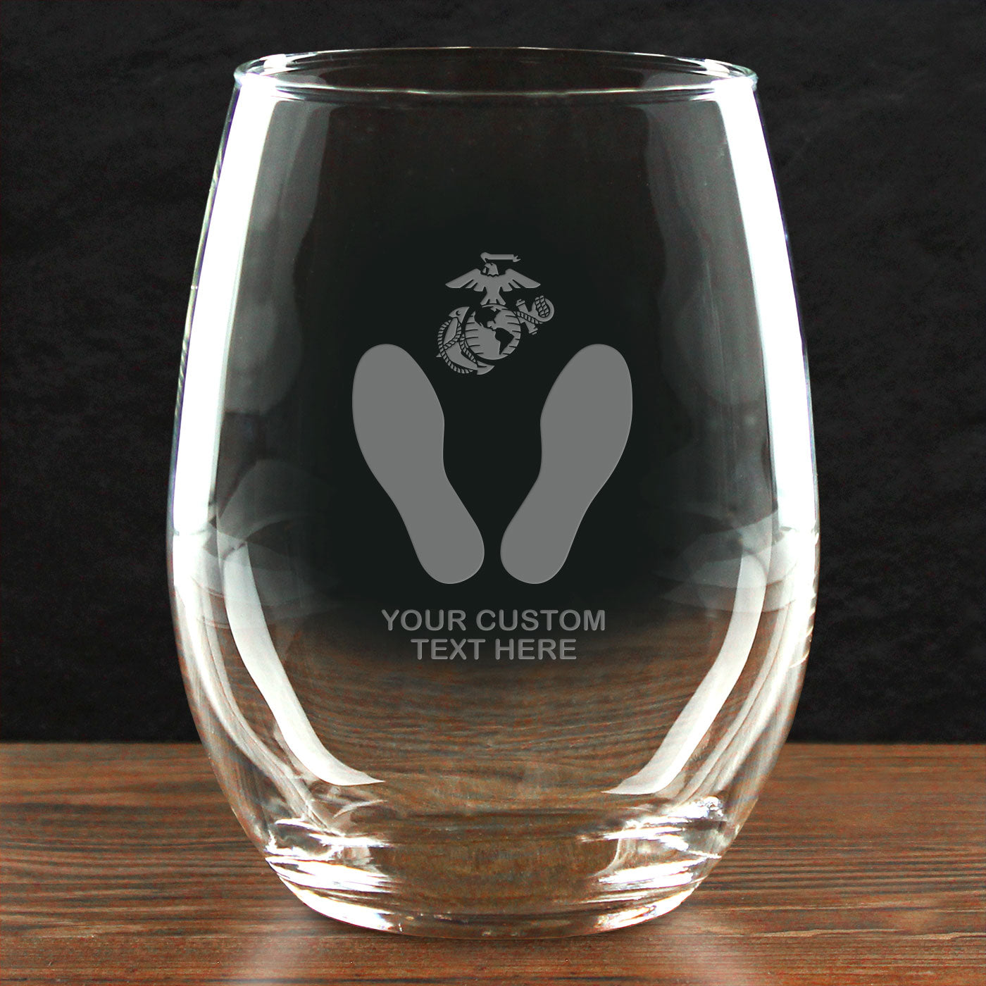 7.62 Design USMC Bicchiere Vino 21oz Senza Stelo Personalizzato