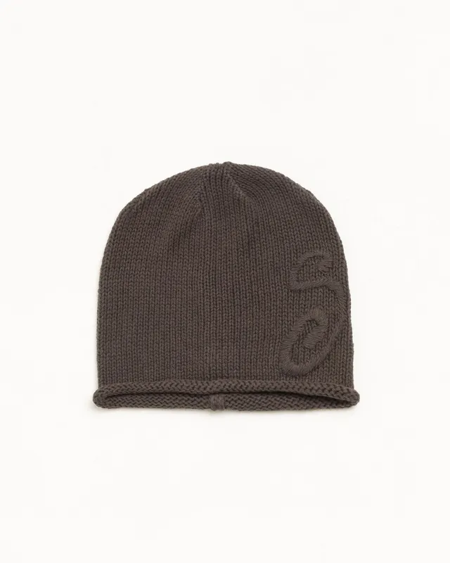 Stussy S Knit Skullcap beanie Brown 55% lino