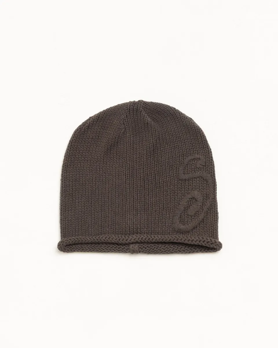 Stussy S Knit Skullcap beanie Brown 55% lino