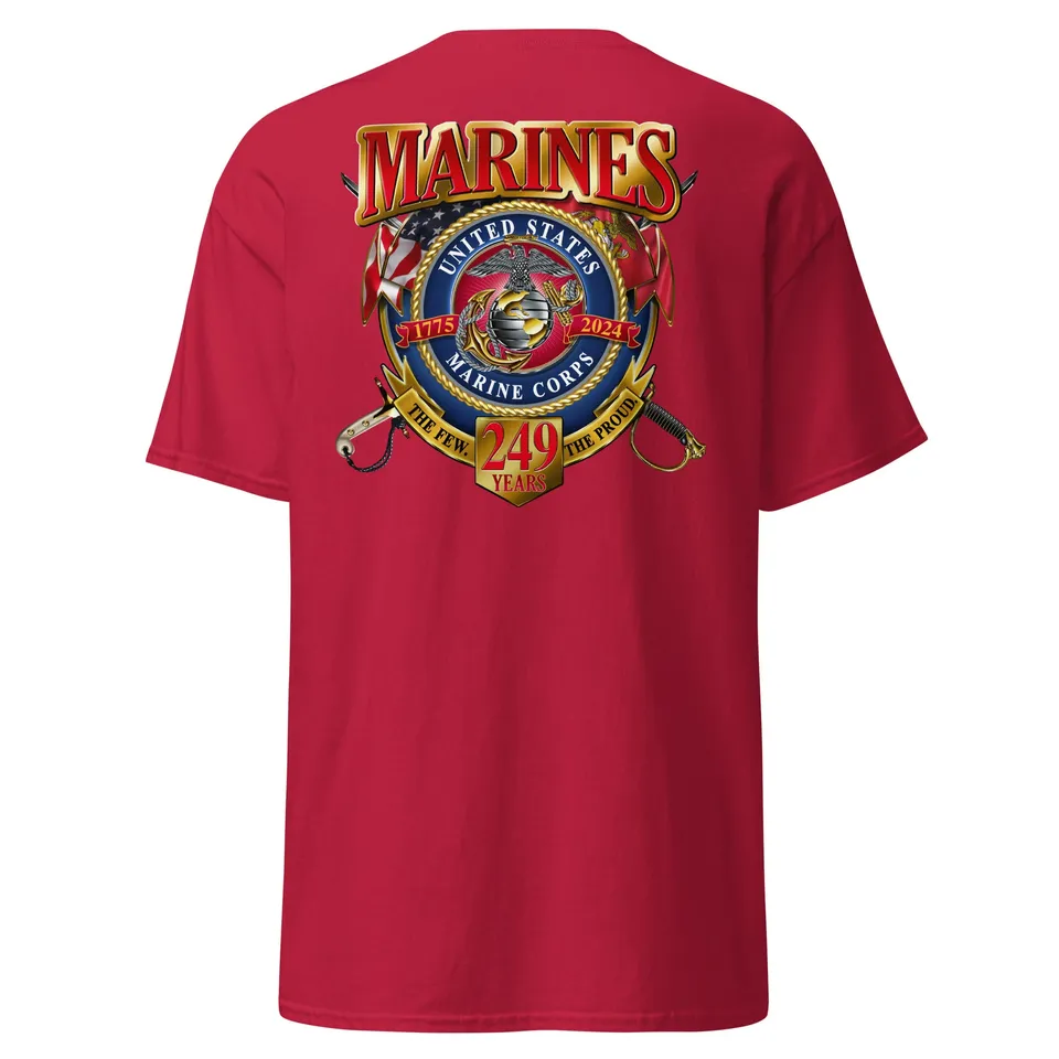 7.62 Design USMC 249th Birthday T-Shirt maglietta nero cotone