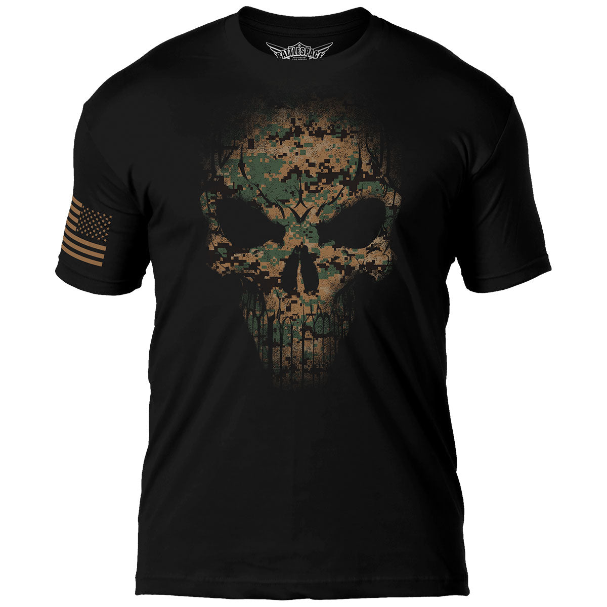 7.62 Design USMC Marpat Skull maglietta uomo nera cotone