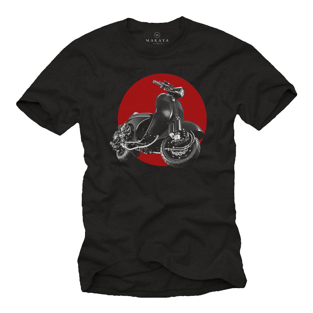 Makaya Vintage Tuning Scooter T-Shirt Uomo Cotone
