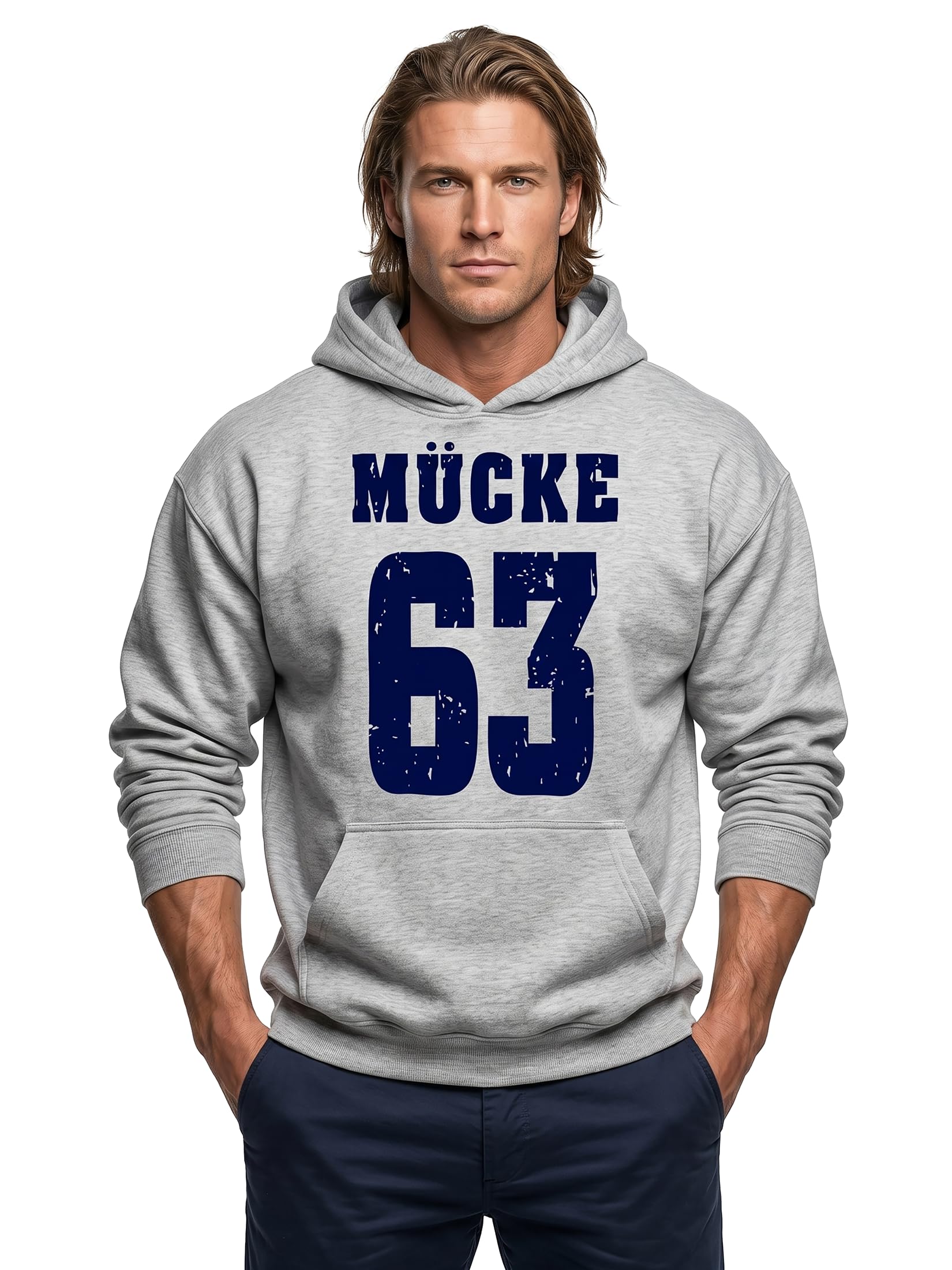 MAKAYA Mücke 63 Felpa Uomo Cappuccio Cotone S Football