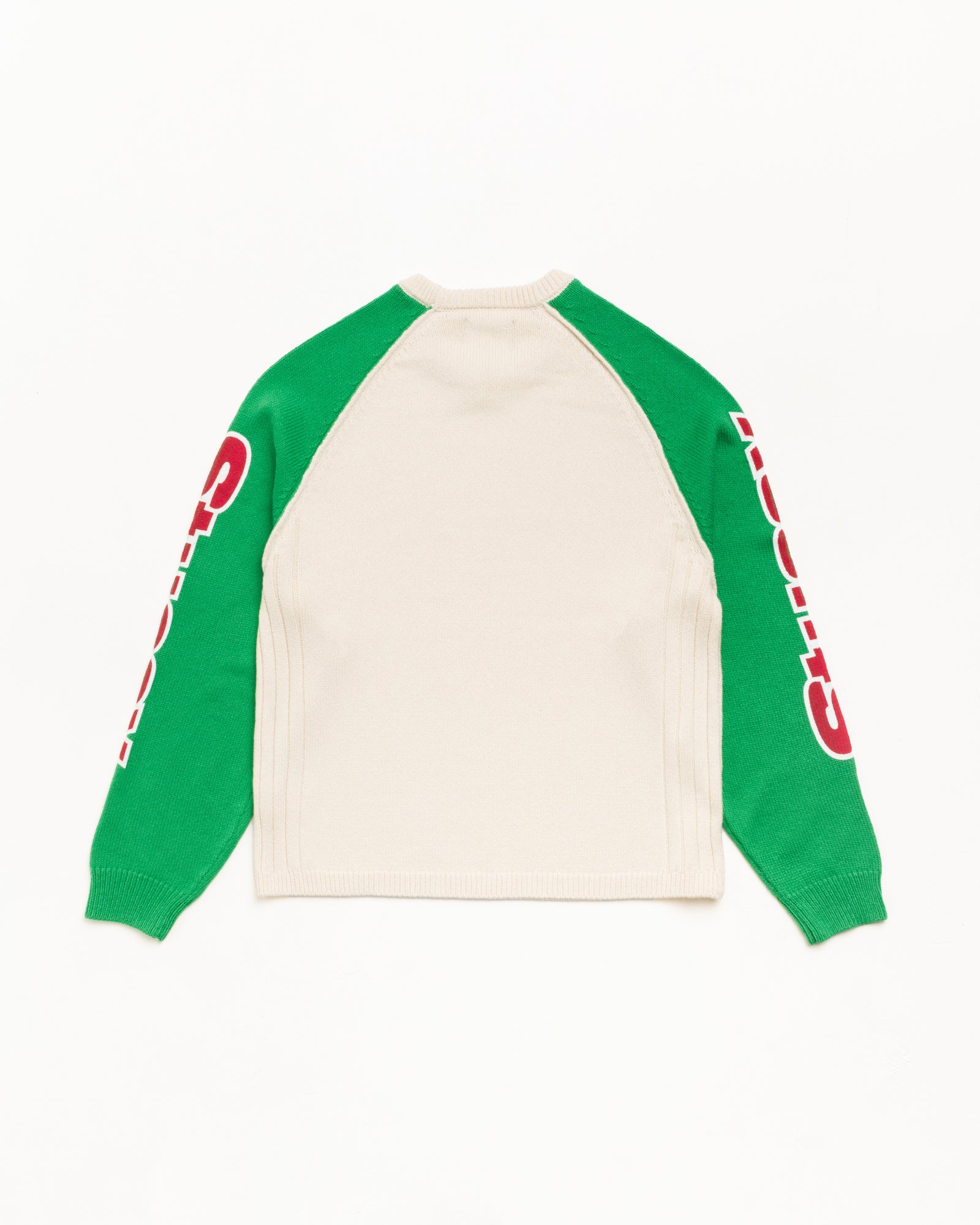 Stussy Two Tone Raglan Sweater maglione lana natural merino