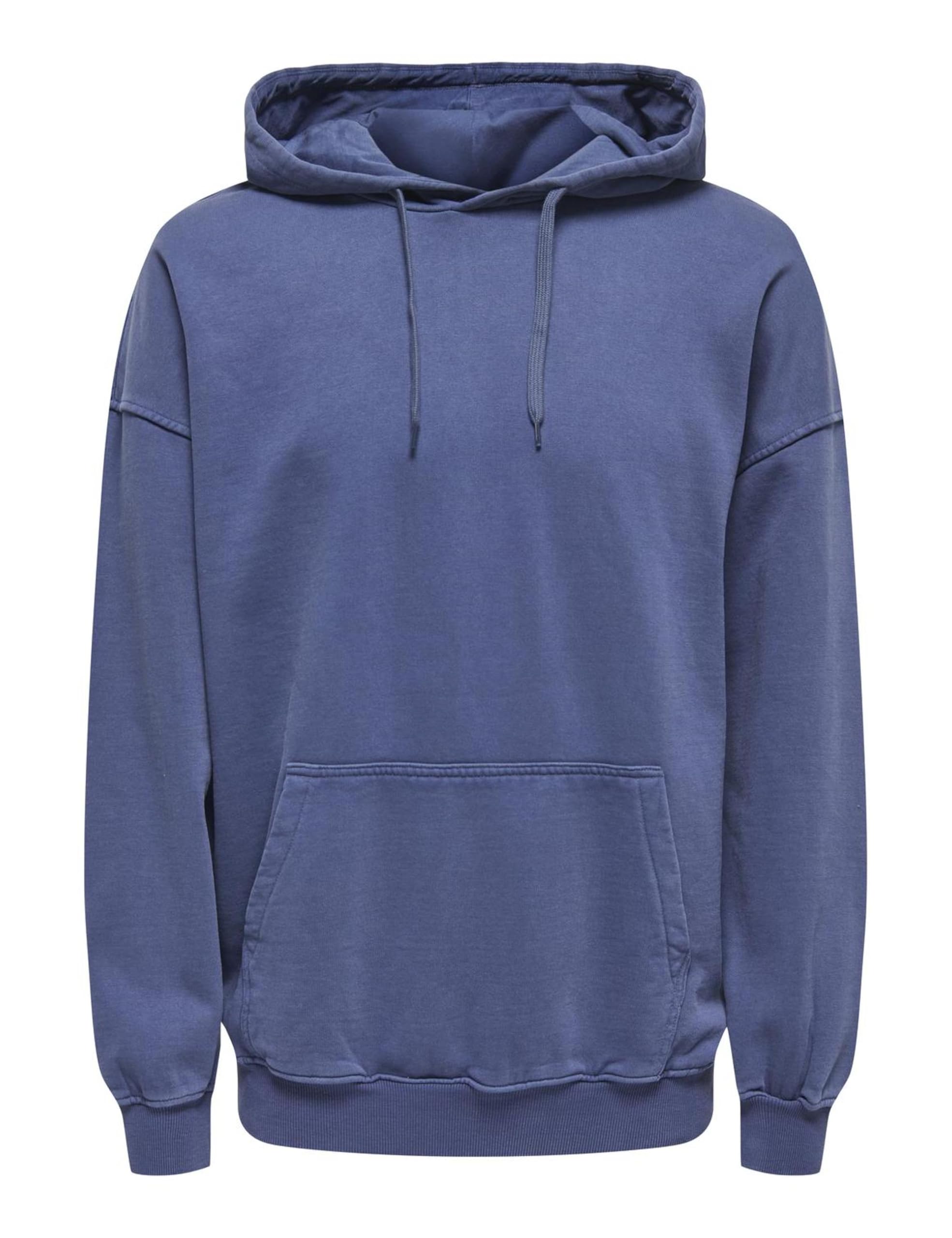 Only & Sons Creative Felpa Uomo Cappuccio Nera Washed