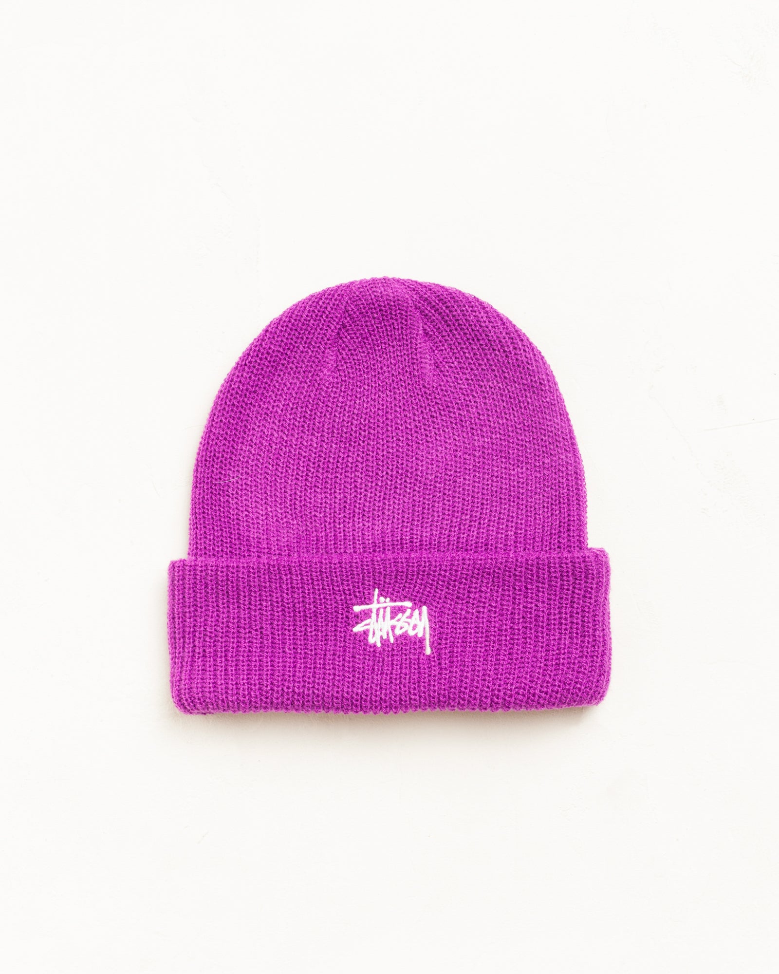 Stussy Basic Cuff Beanie berretto viola acrilico