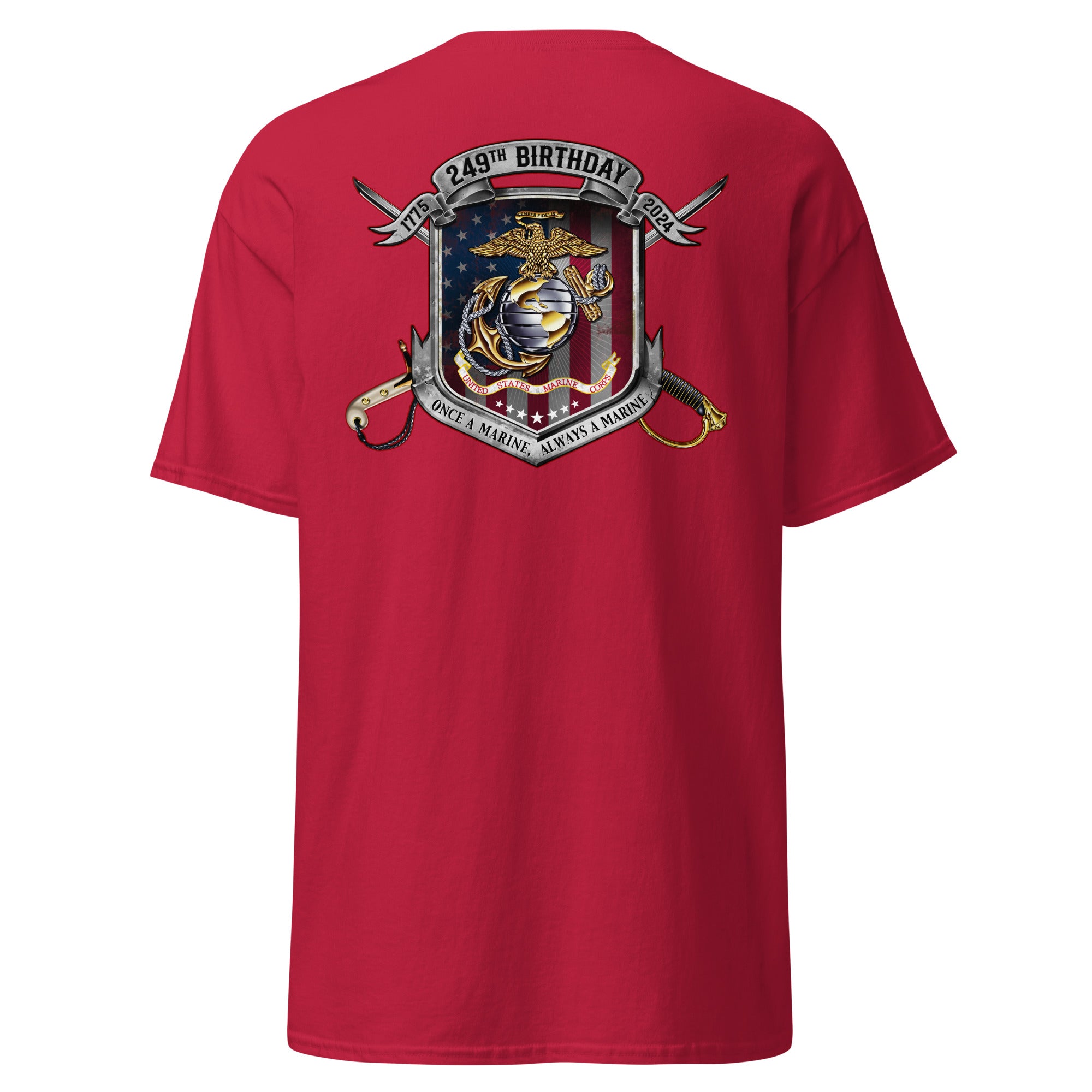 7.62 Design USMC 249th maglietta uomo nera cotone compleanno