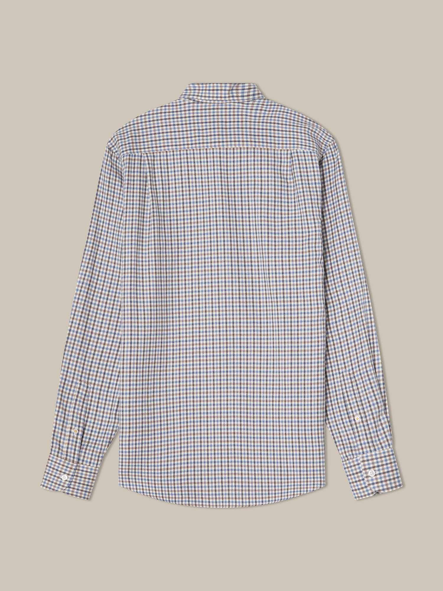 Robert Talbott Morgan Camicia Quadri Flanella Blu Multi