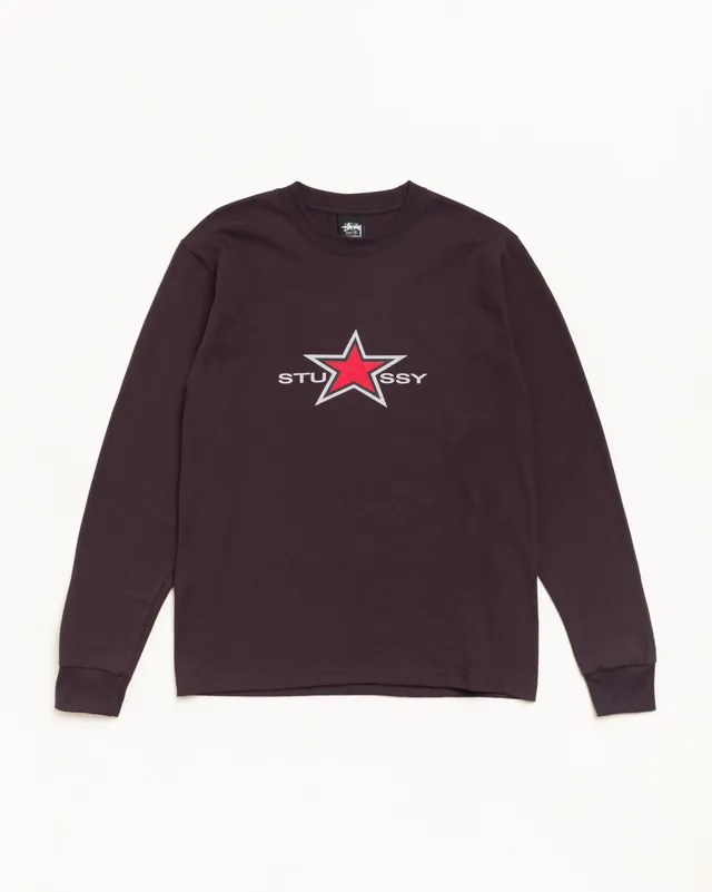 Stussy Star LS Tee maglietta cioccolato maniche lunghe