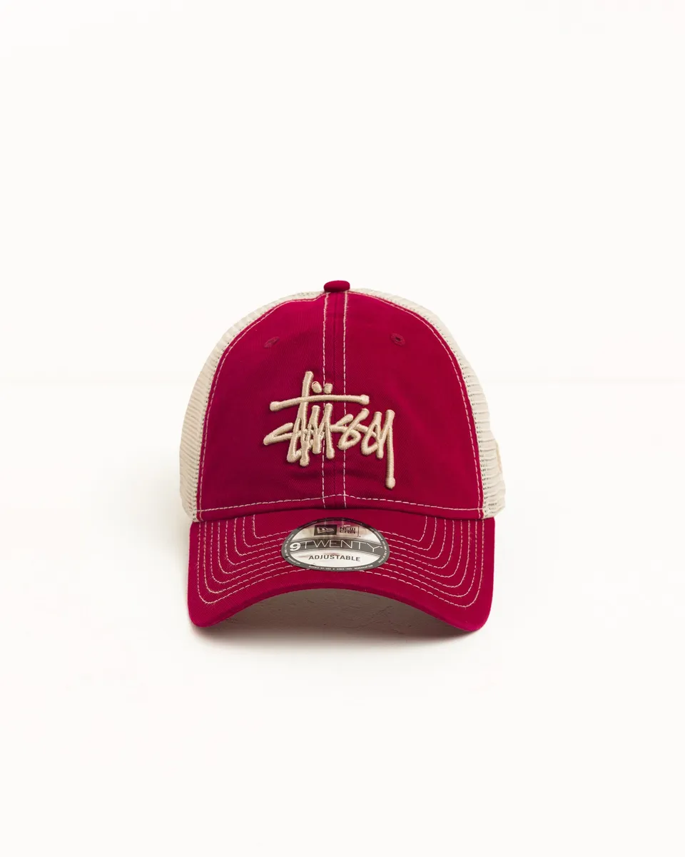 Stussy Headwear 9Twenty Washed Basic Trucker berretto Cardinal