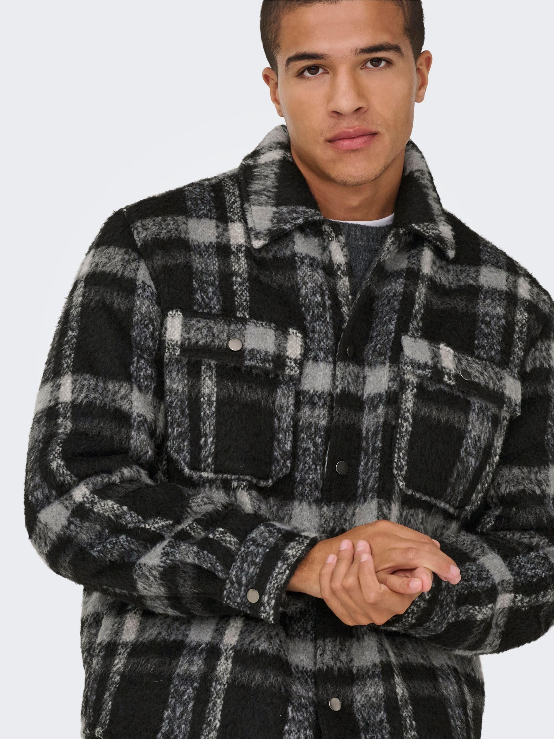 Only & Sons Onsgio Check Giacca Imbottita Uomo L Quadri