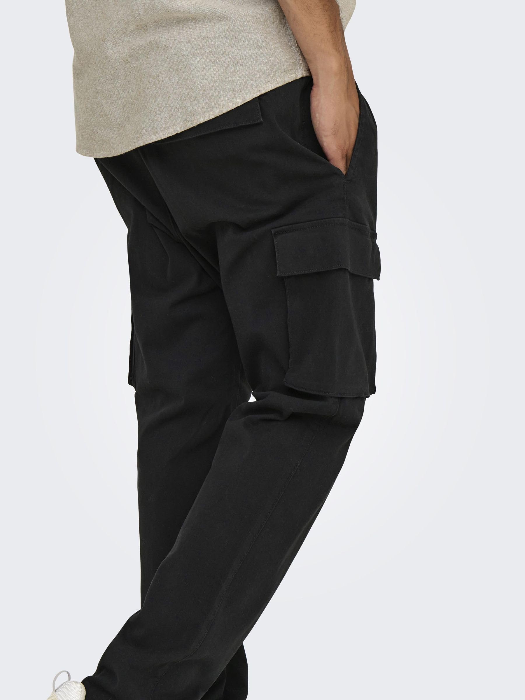 ONLY & SONS Onscam pantaloni cargo tapered L kaki cotone