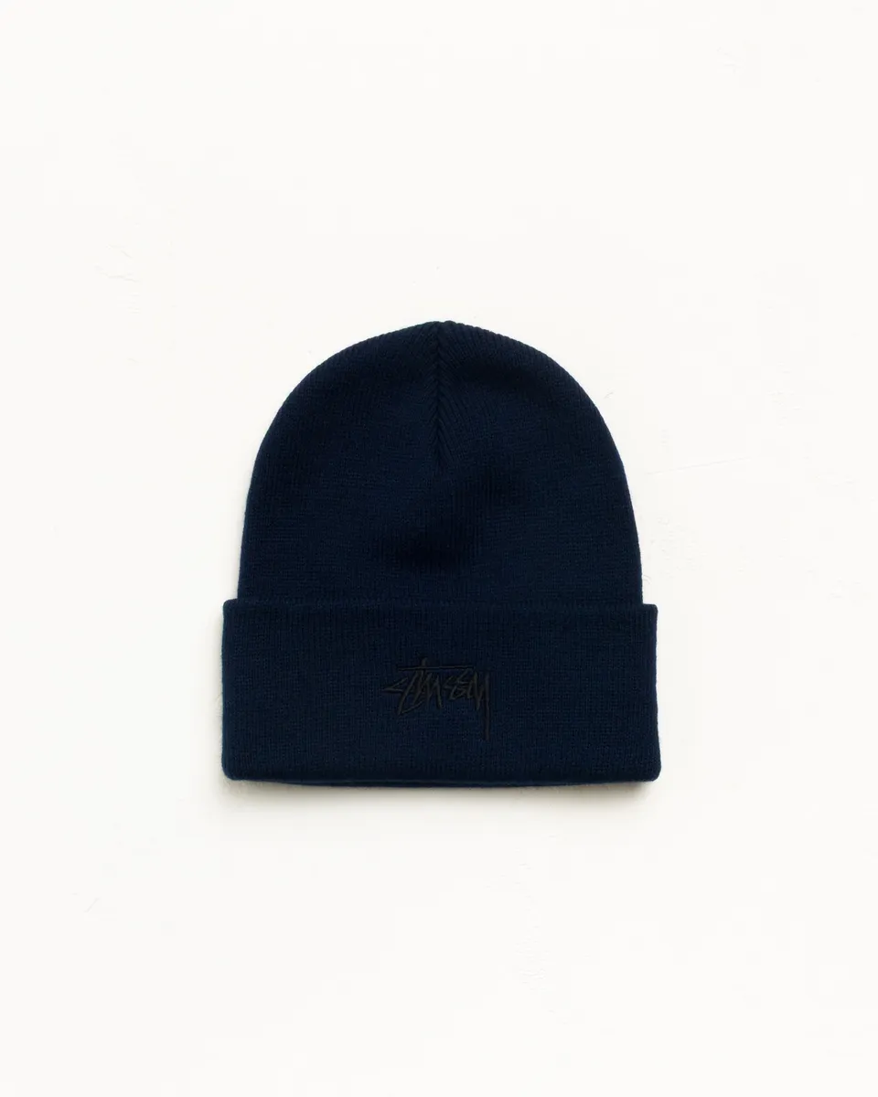 Stussy Cuff Beanie Stock berretto blu navy acrilico