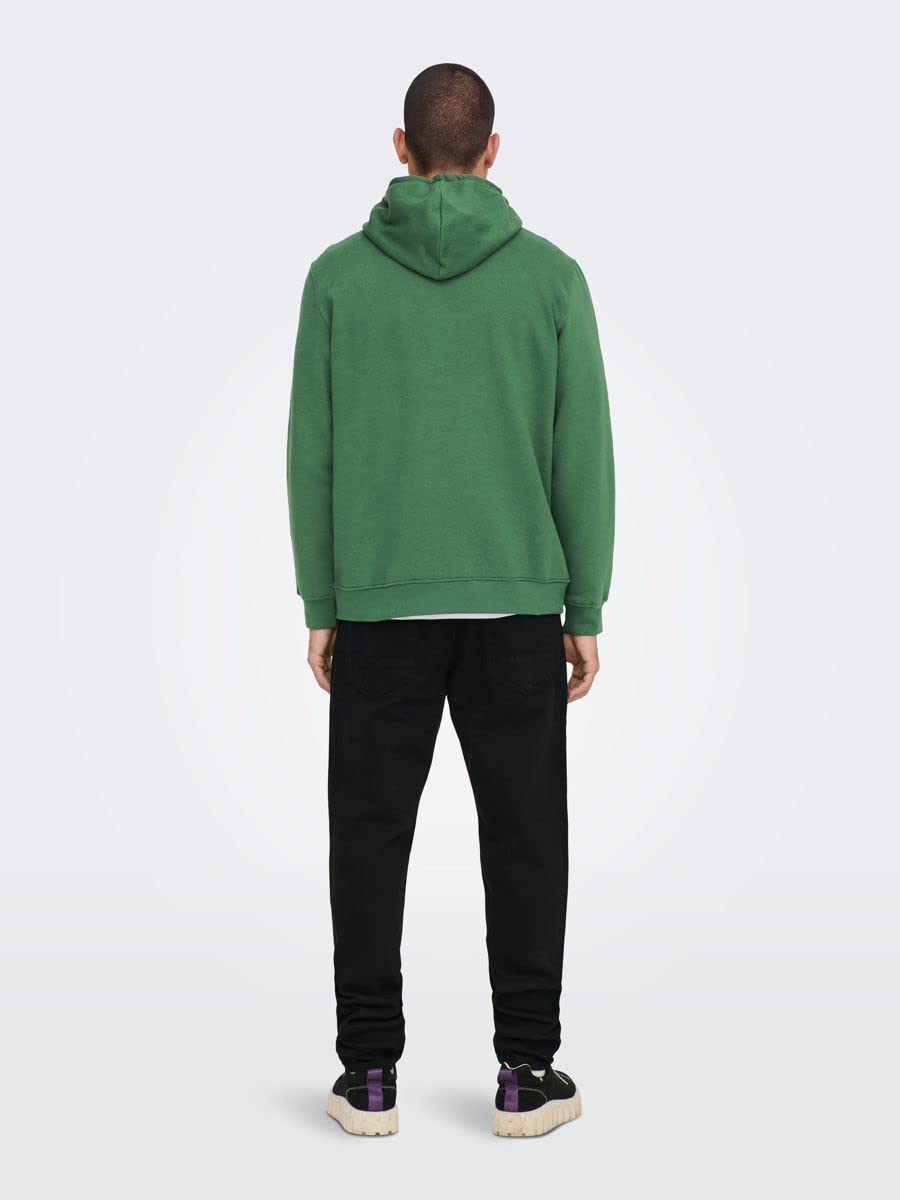 ONLY & SONS Onskyle 3324 felpa cappuccio uomo verde scuro L