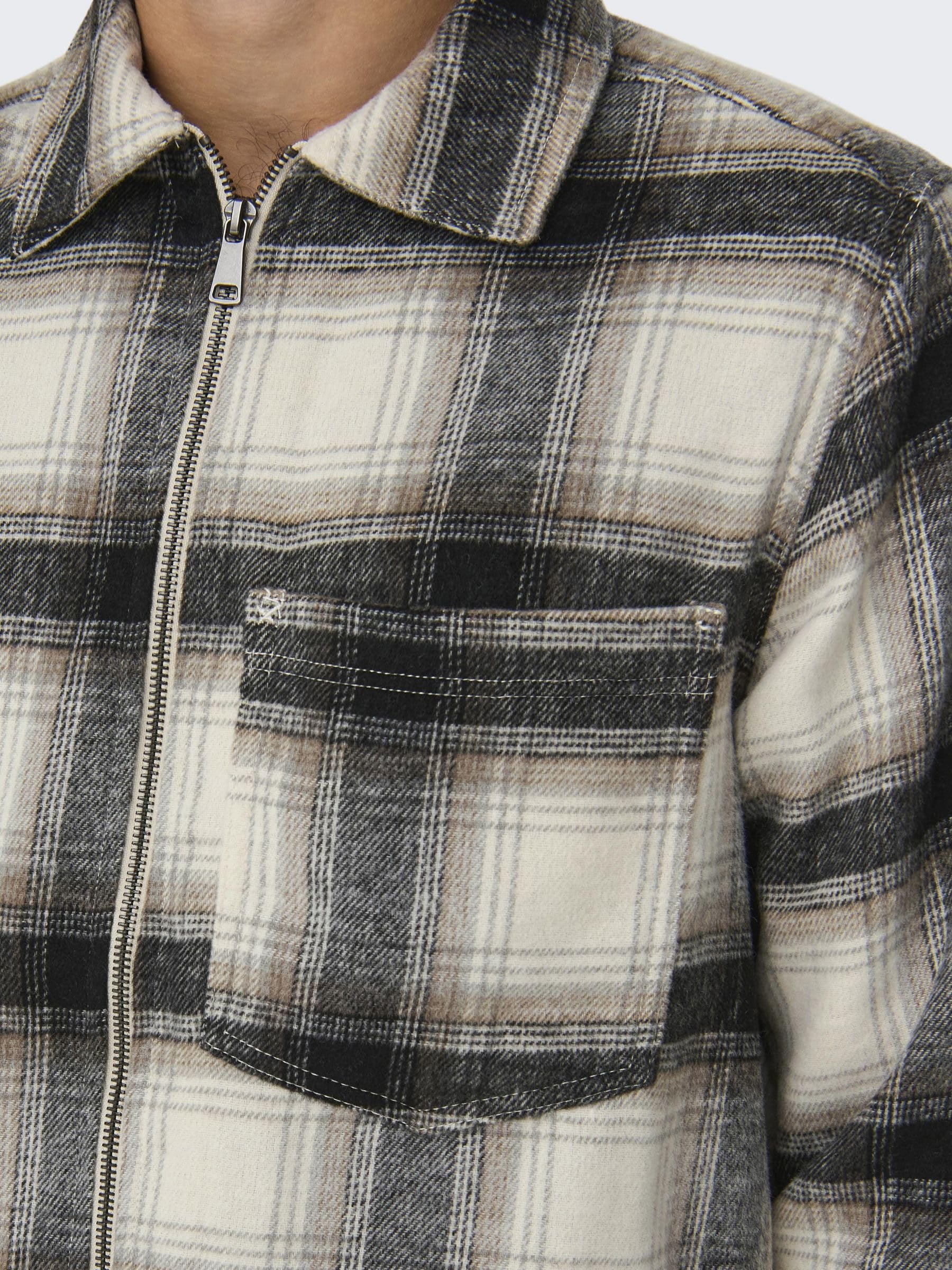 ONLY & SONS Onsaustin camicia uomo zip bianca S