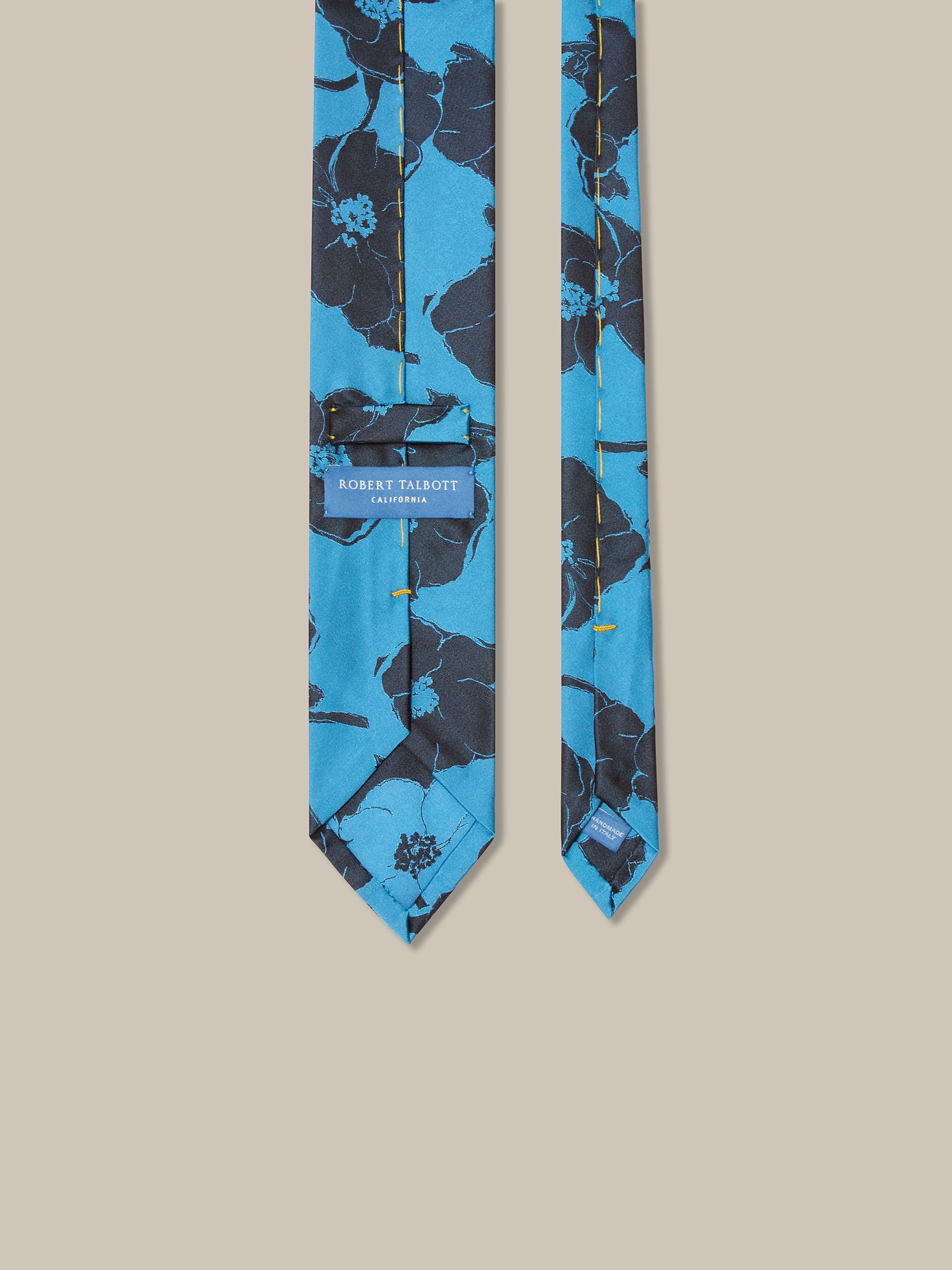 Robert Talbott Duvall cravatta seta azzurra floreale