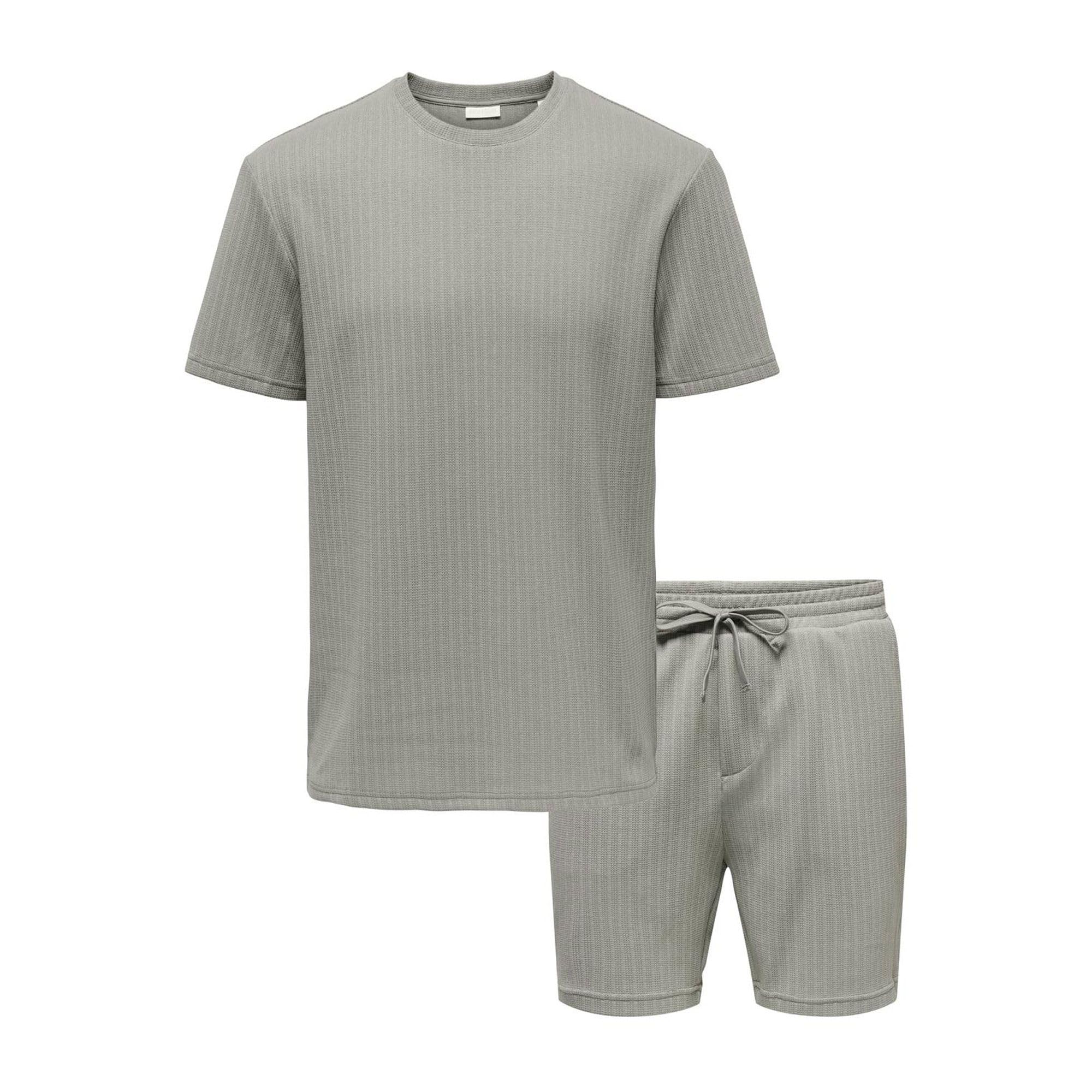 Only & Sons Trey Life set t-shirt pantaloncini verde oliva