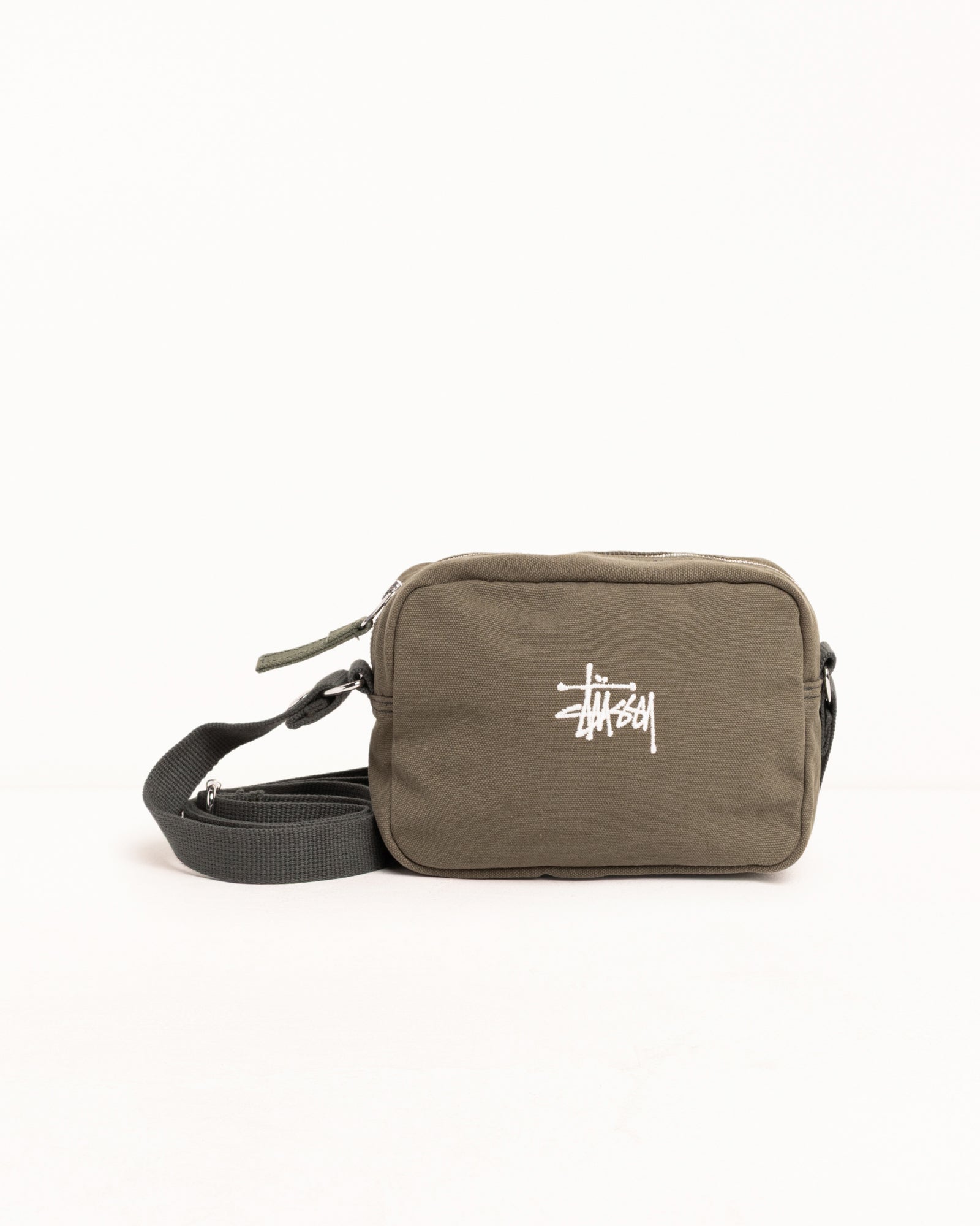 Stussy Canvas Pouch pochette verde 19x14x7 cm cotone