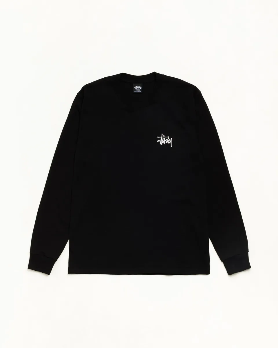 Stussy Basic LS Tee maglietta maniche lunghe nera cotone