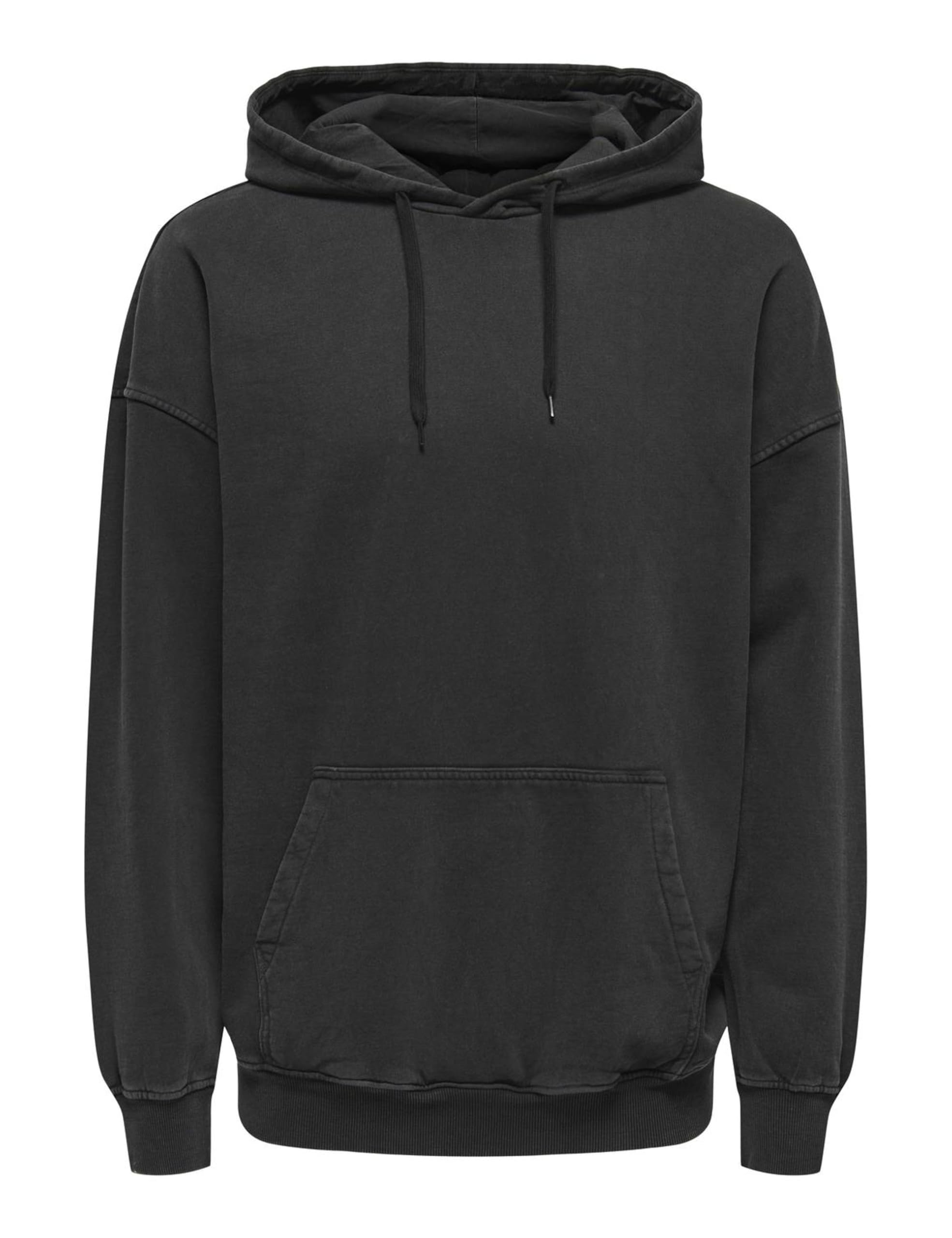 Only & Sons Creative Felpa Uomo Cappuccio Nera Washed