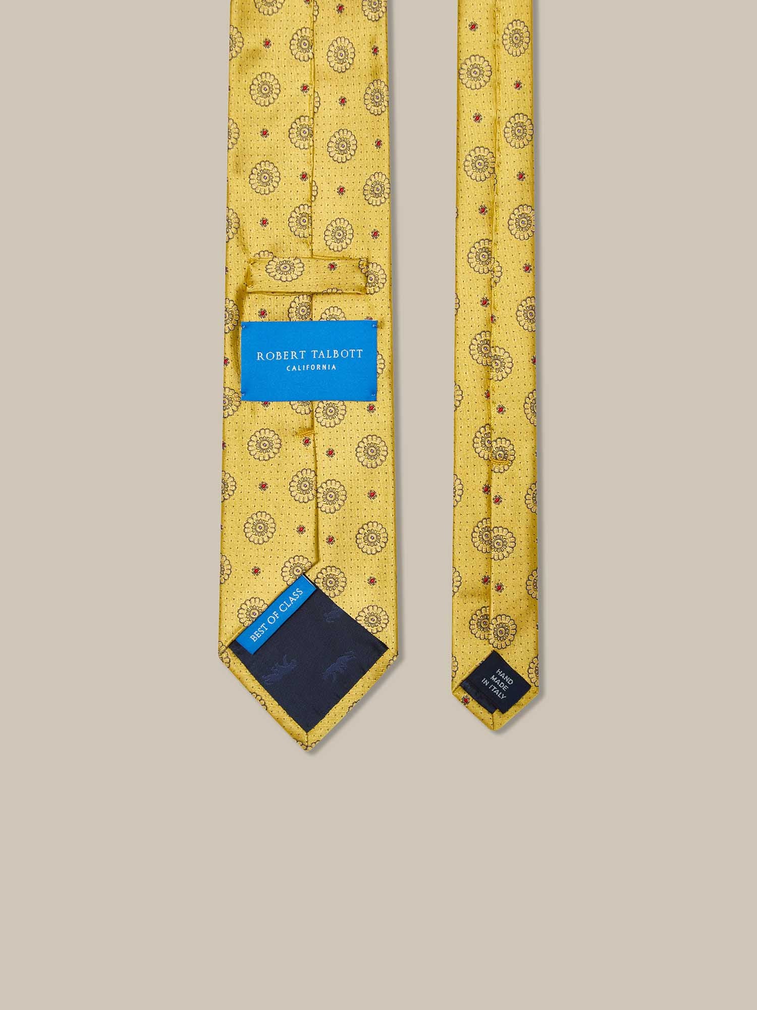 Robert Talbott Robert Flower Medallion Best of Class cravatta gialla