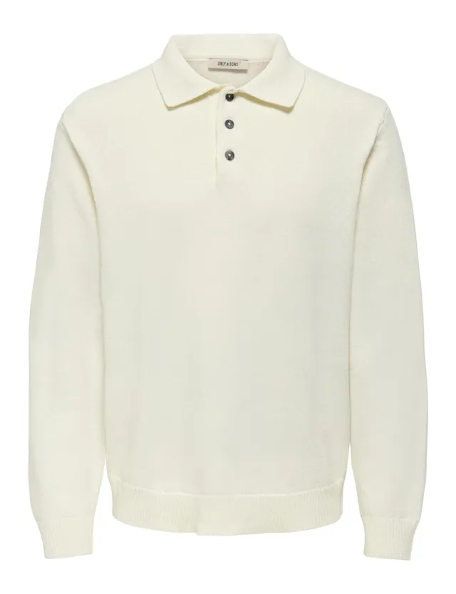 Only & Sons Onshope RLX LS Polo Knit Egret XL