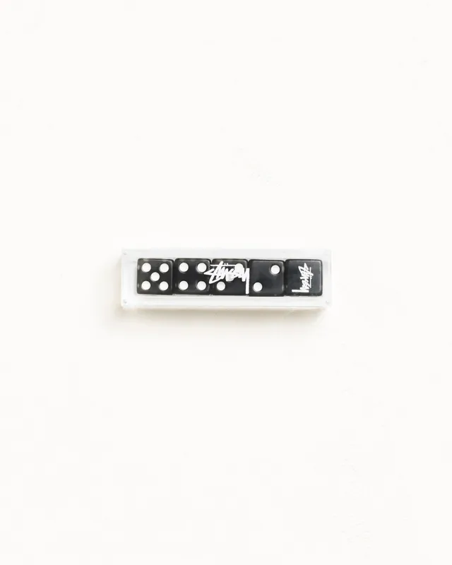 Stussy Dice Set dadi Black 5 pezzi resina con custodia