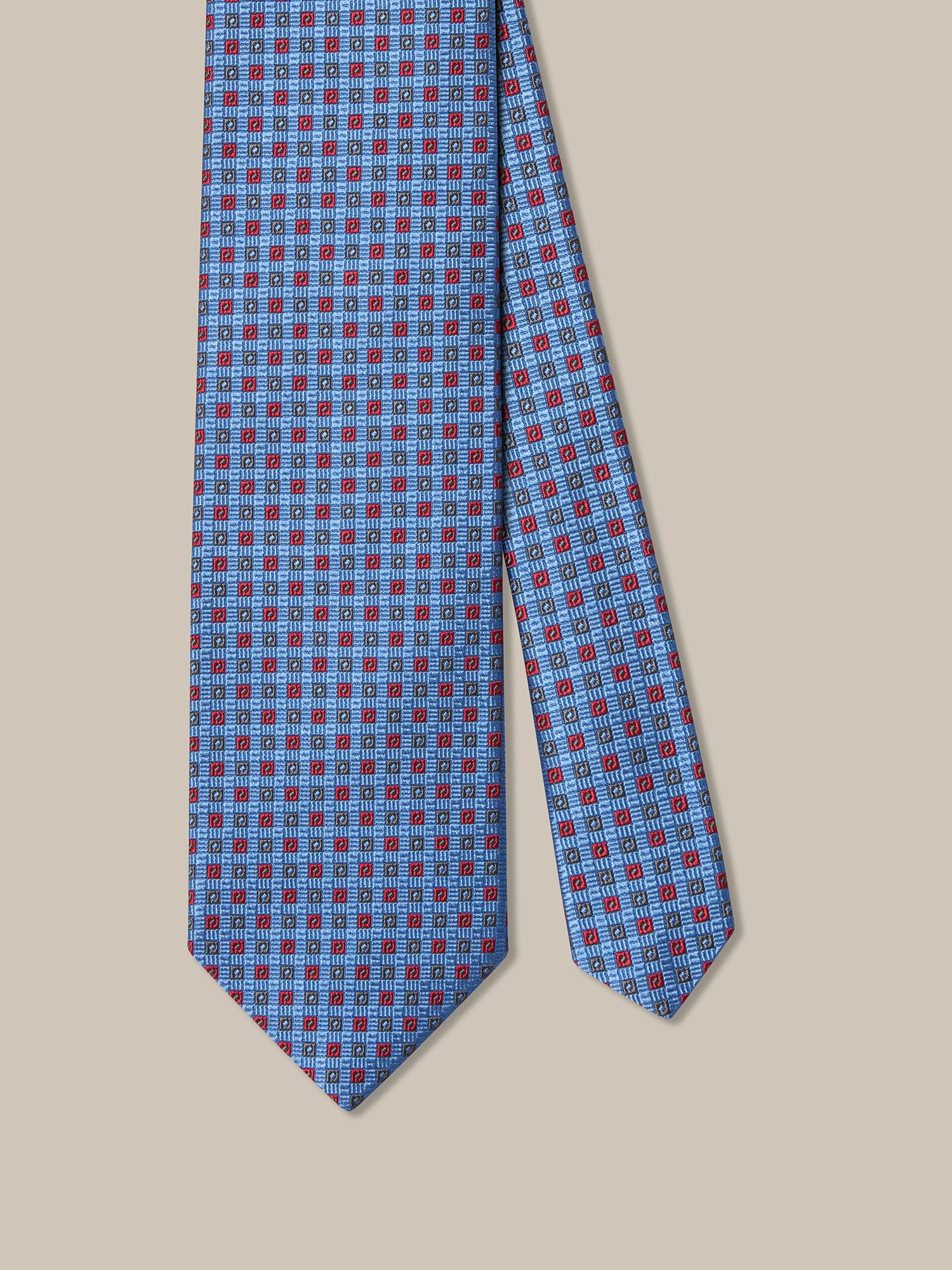 Robert Talbott Square Neat Best of Class cravatta blu seta