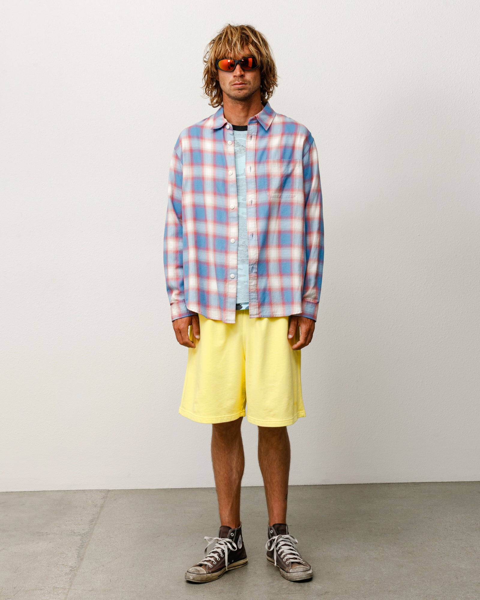 Stussy Lightweight Terry pantaloncini gialli cotone 19 cm
