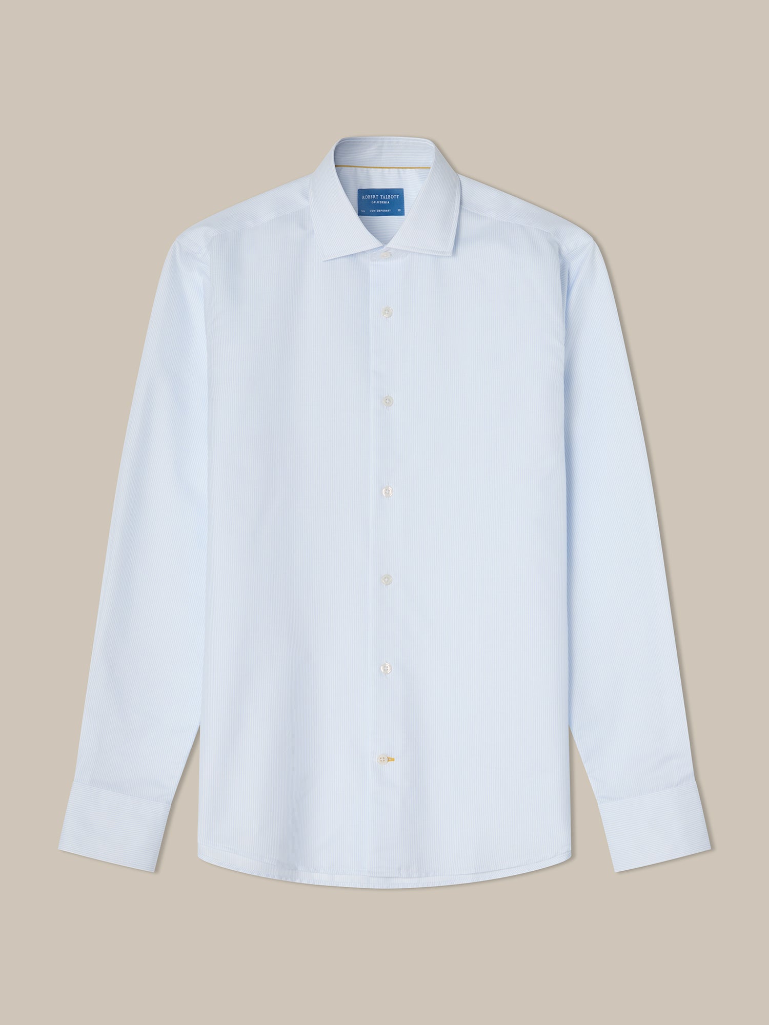 Robert Talbott Reynolds camicia cotone righe azzurre 16.5-L