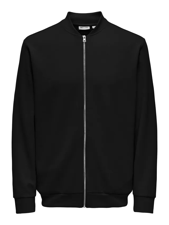 Only & Sons Onsnewkodyl Felpa Uomo Nero Full Zip Cappuccio