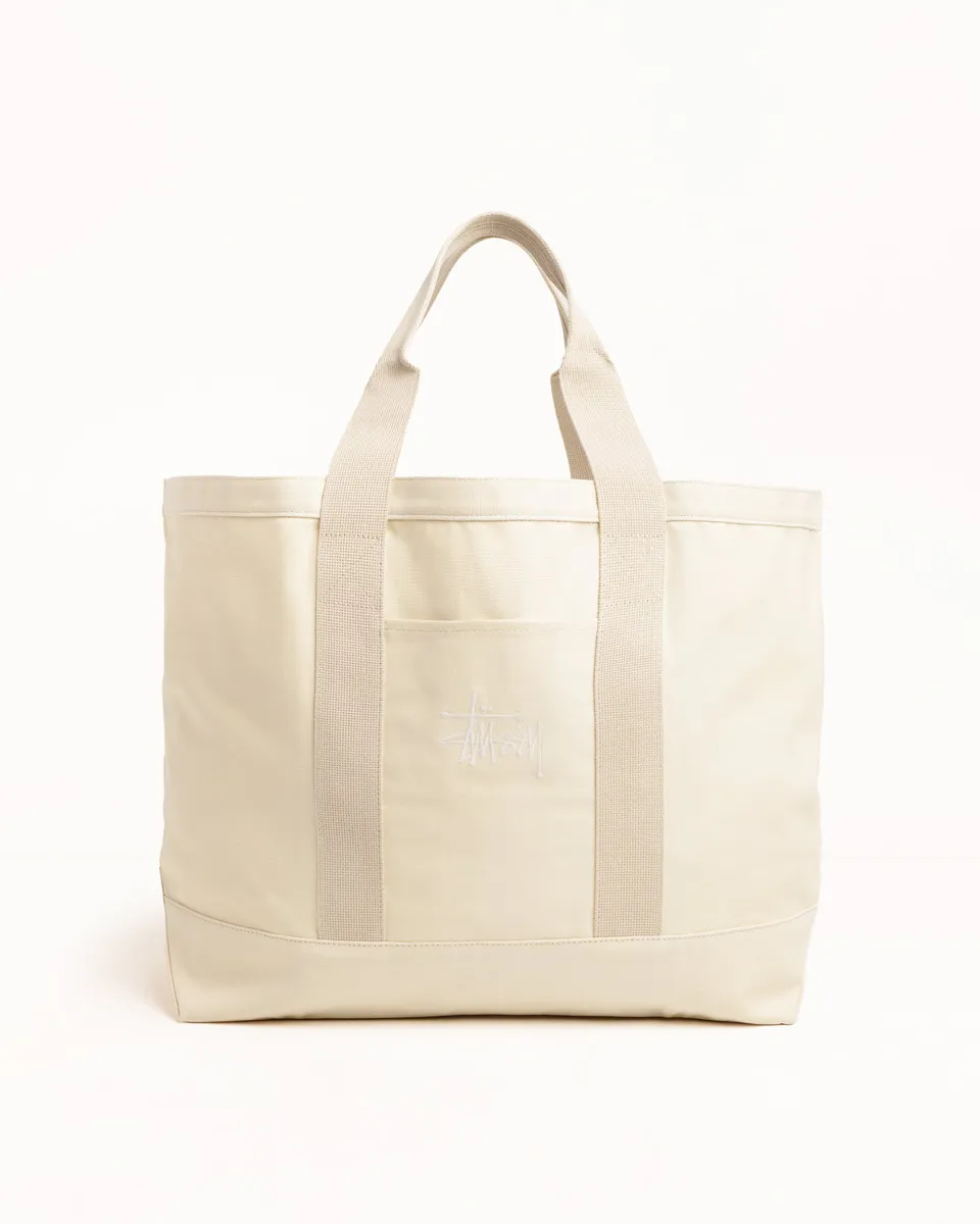 Stussy Canvas Tote Borsa Natural XL 100% Cotone