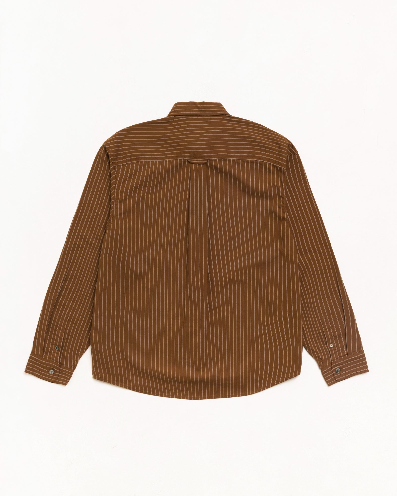 Stussy Oxford Shirt camicia Brown Stripe cotone boxy fit