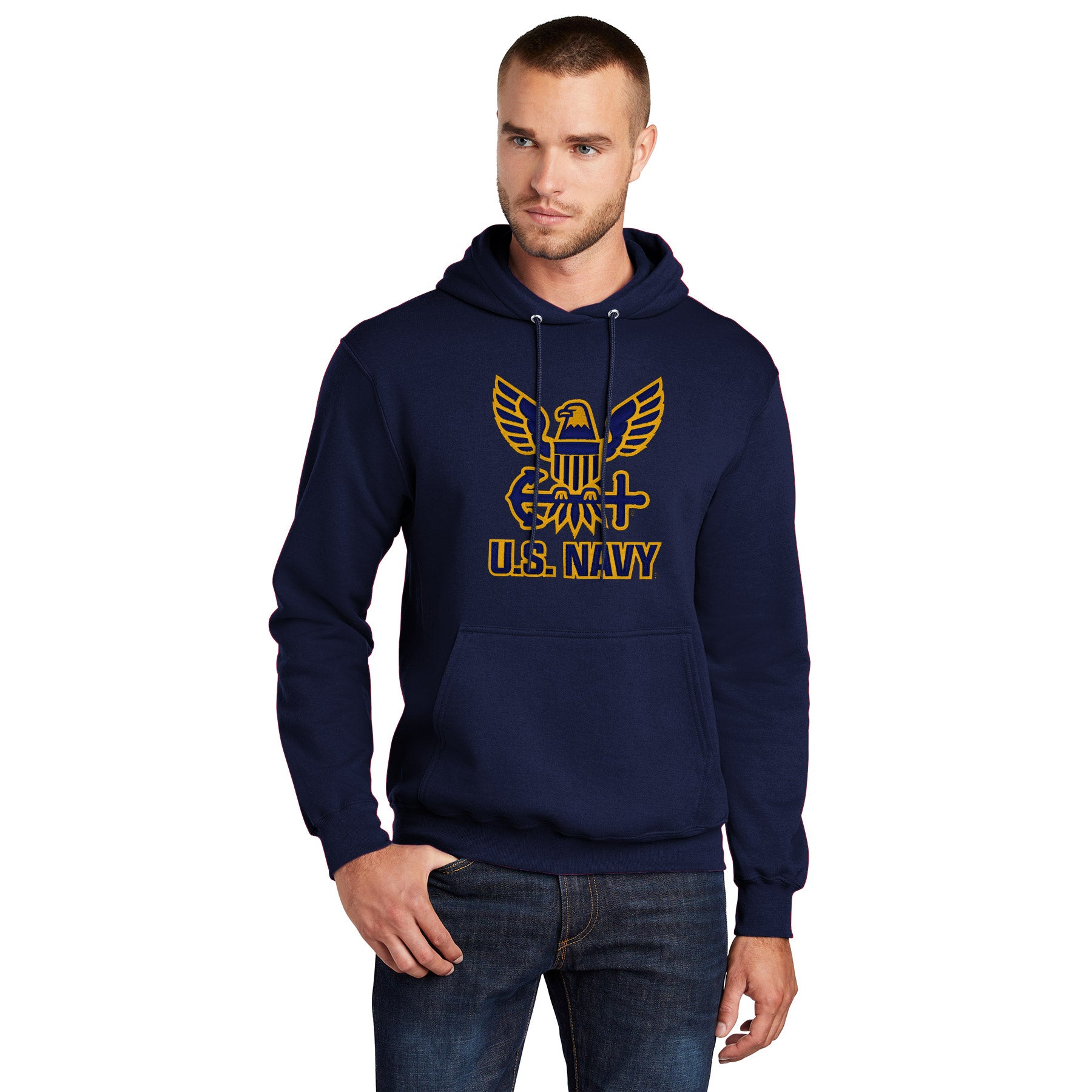 7.62 Design Navy Eagle felpa cappuccio navy cotone XL