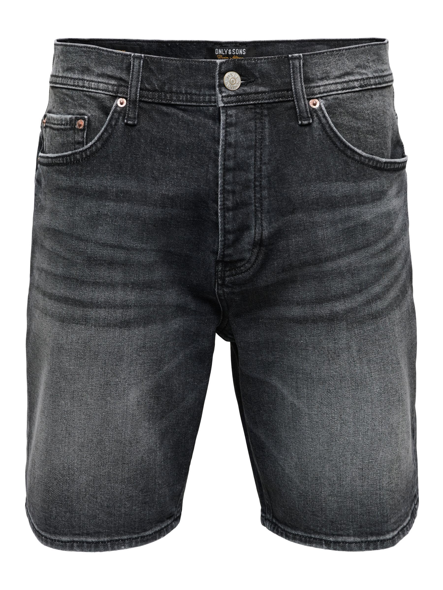 ONLY & SONS Onsedge Pantaloncini Denim Uomo Nero Slavato XL