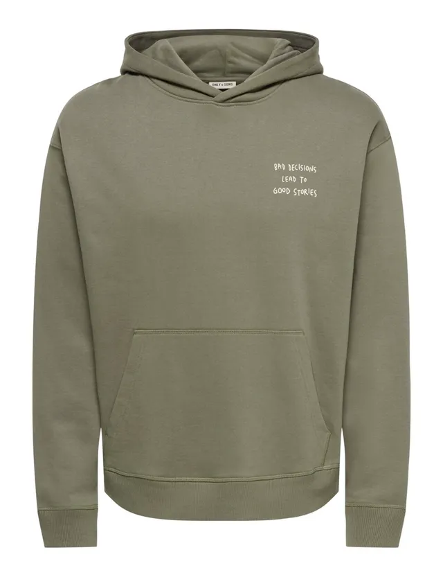 ONLY & SONS Onstroy Felpa Cappuccio Uomo Relaxed Grigio