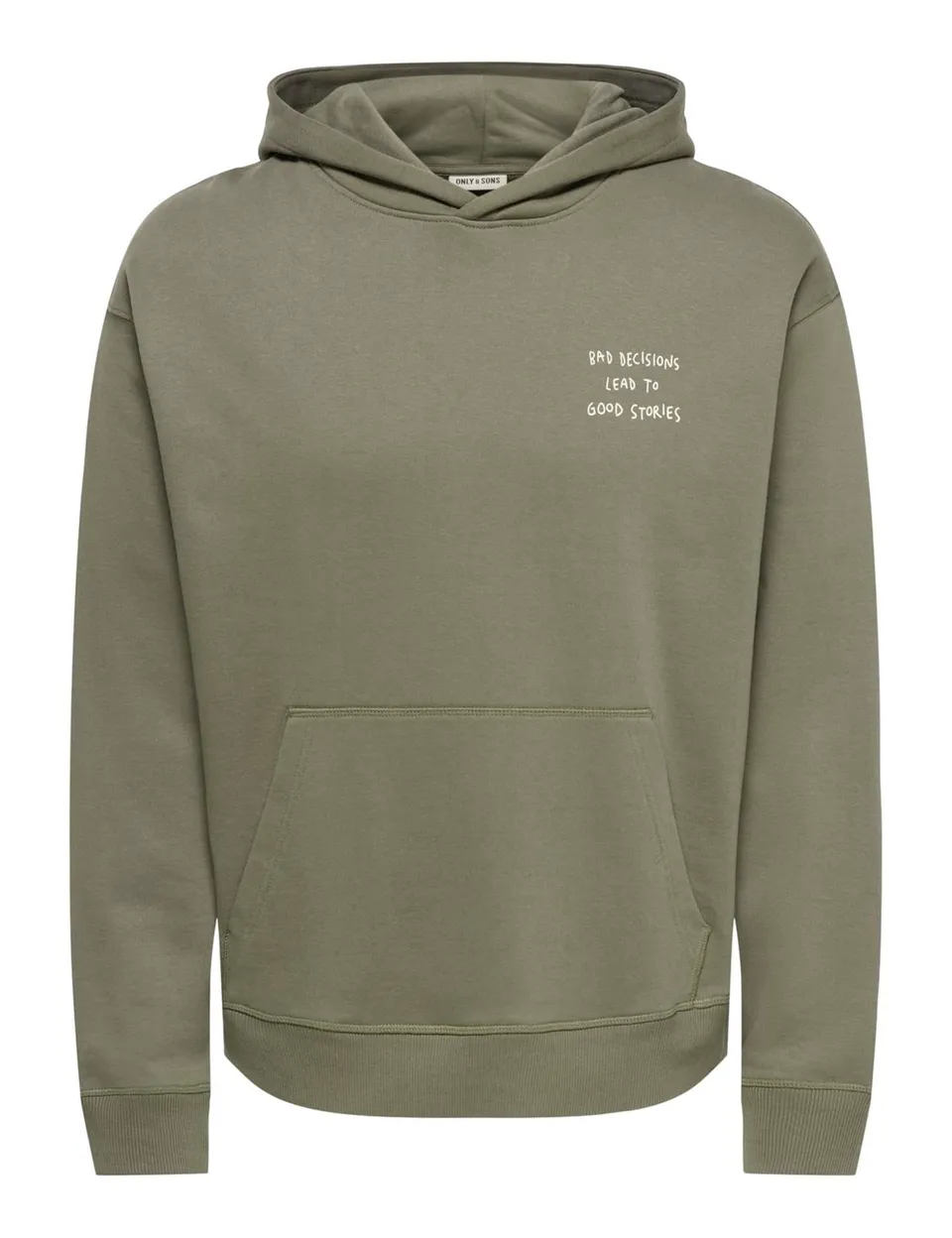 ONLY & SONS Onstroy Felpa Cappuccio Uomo Relaxed Grigio